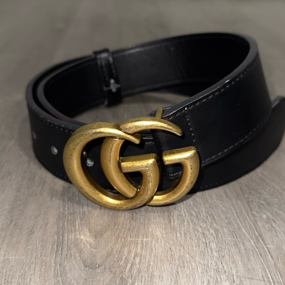 Gucci Dark Gray Leather Belt - Picture 2 of 3